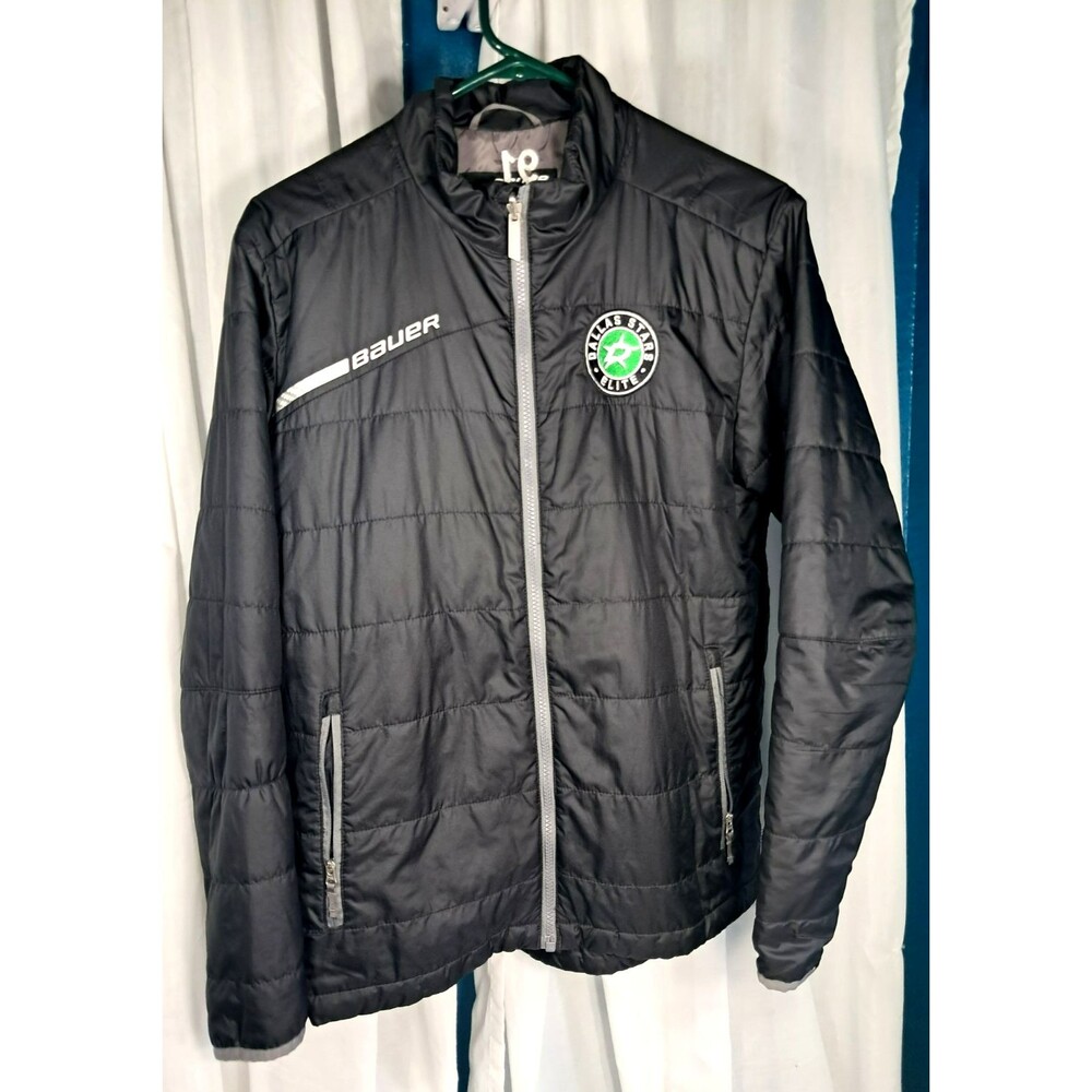 Bauer Elite Sequin 91 Lightweight Dallas Stars Warm Up Jacket Quilted Youth XL